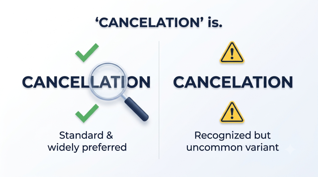 Cancellation or Cancelation