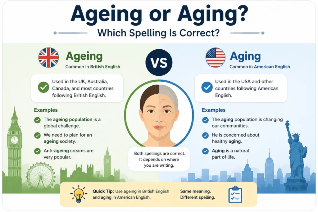 Ageing or Aging