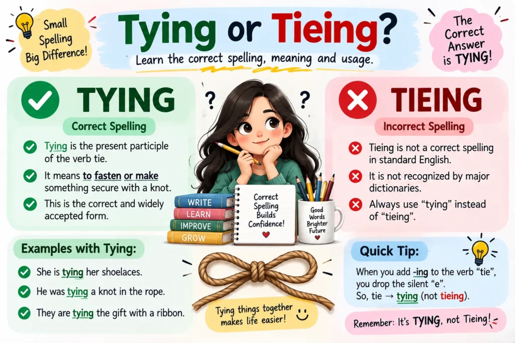 Tying or Tieing