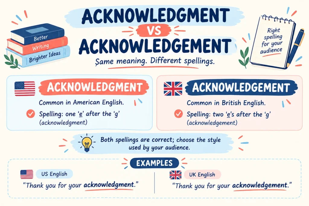 Acknowledgment or Acknowledgement