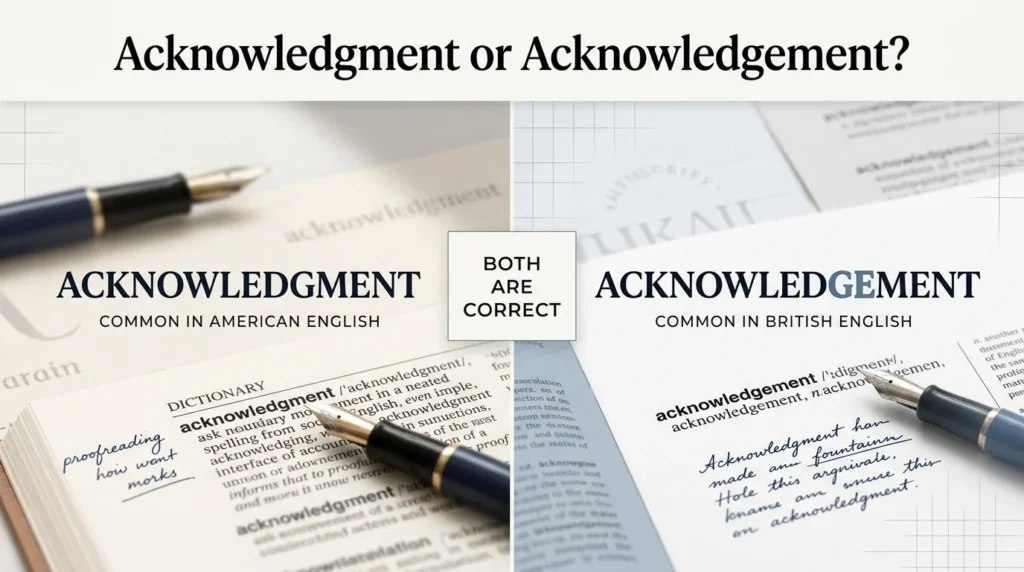 Acknowledgment or Acknowledgement