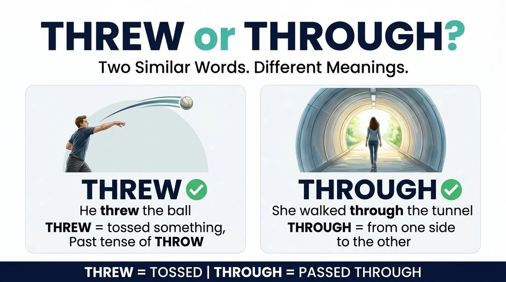 threw or through