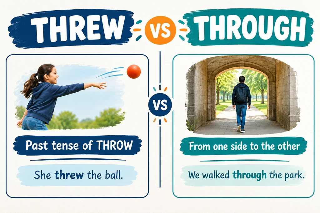 threw or through