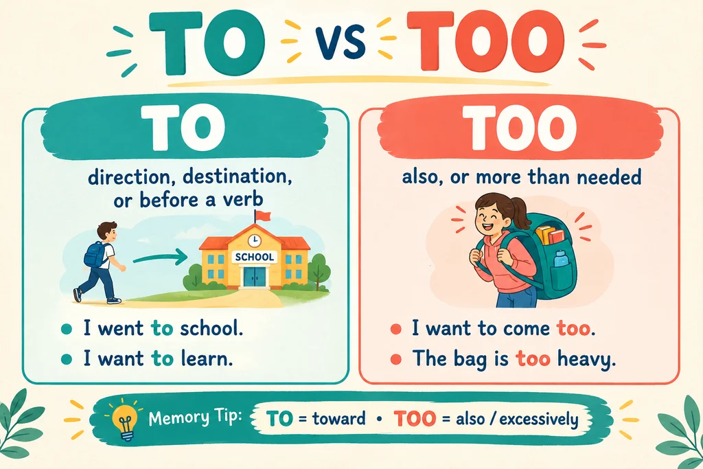 to or too
